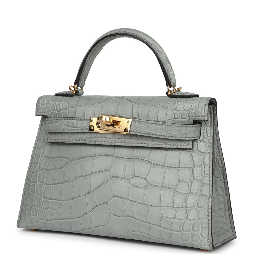 Hermès Kelly Sellier 20 Gris Ciment Matte Faux Leather Gold Hardware