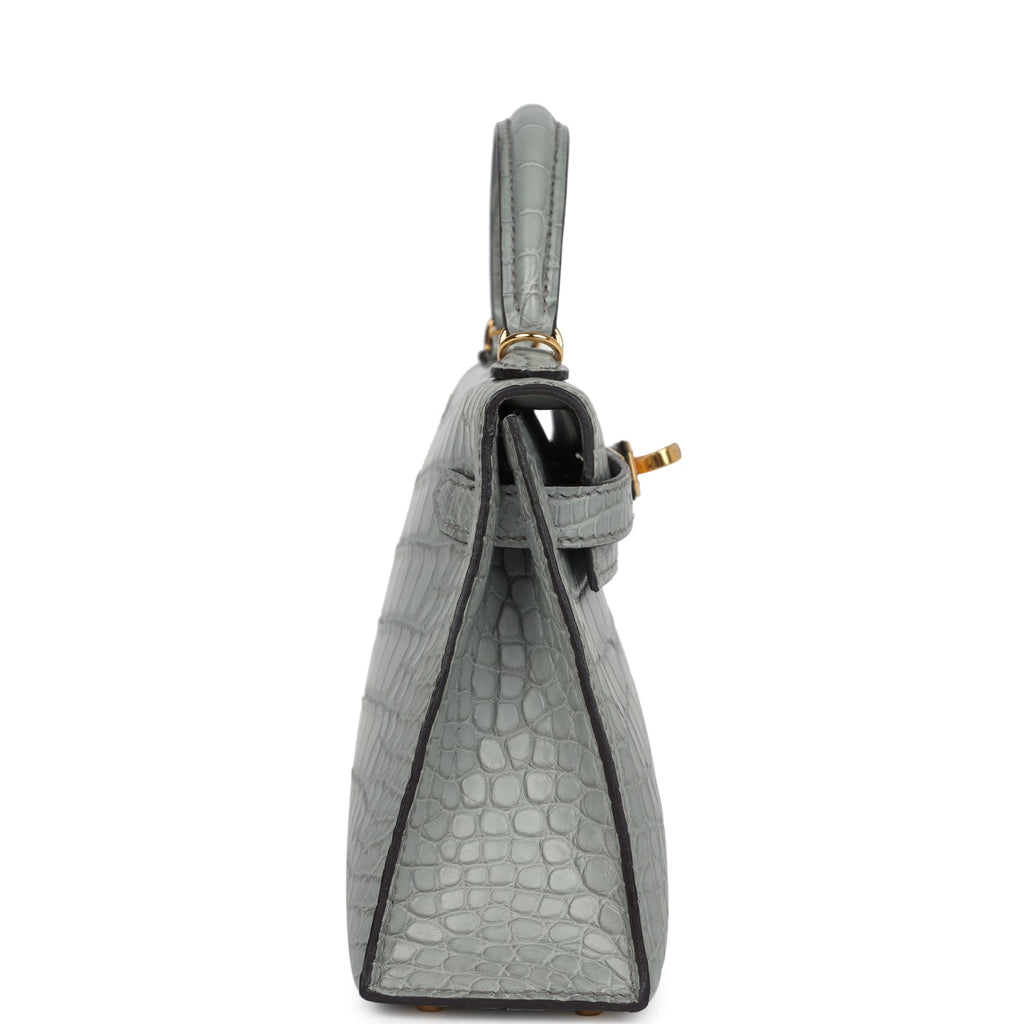 Hermès Kelly Sellier 20 Gris Ciment Matte Faux Leather Gold Hardware