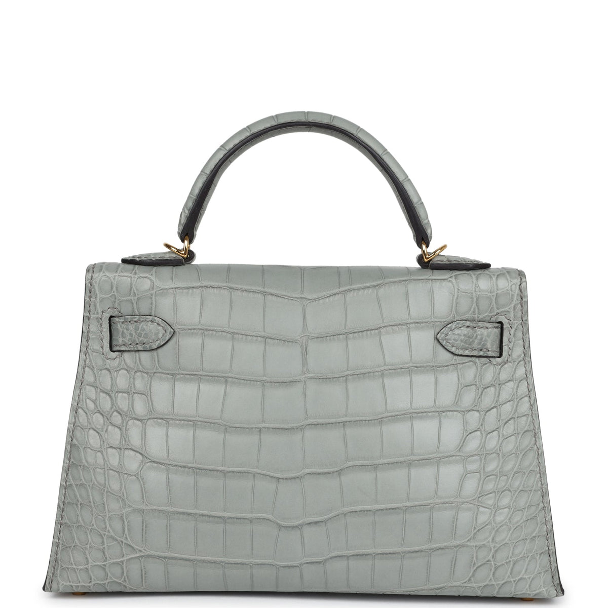 Hermès Kelly Sellier 20 Gris Ciment Matte Faux Leather Gold Hardware
