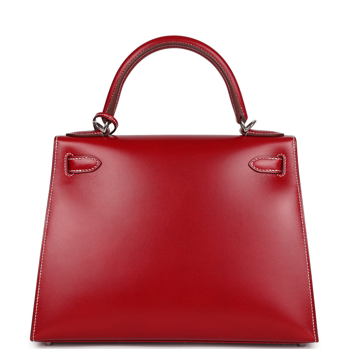 Hermès Kelly Sellier 28 Rouge Piment Box Palladium Hardware