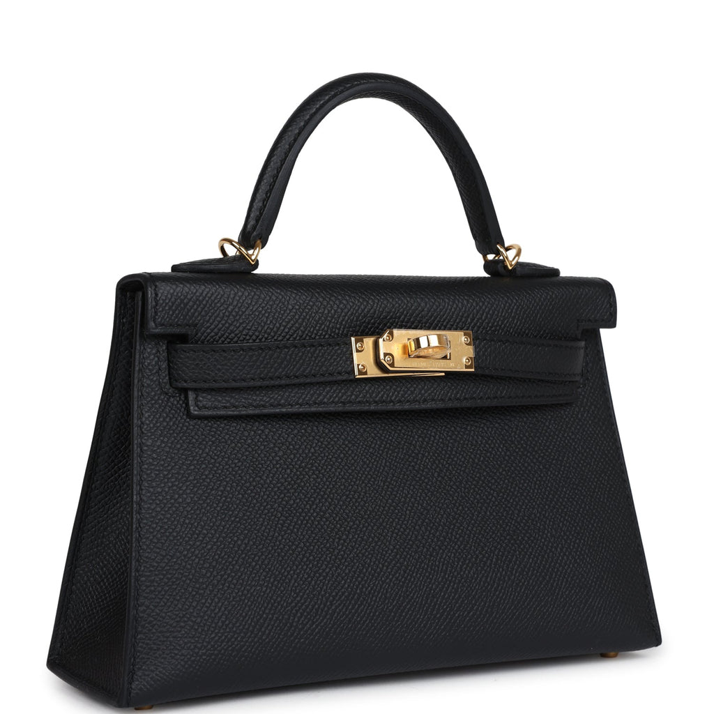 Hermès Kelly Sellier 20 Black Epsom Gold Hardware