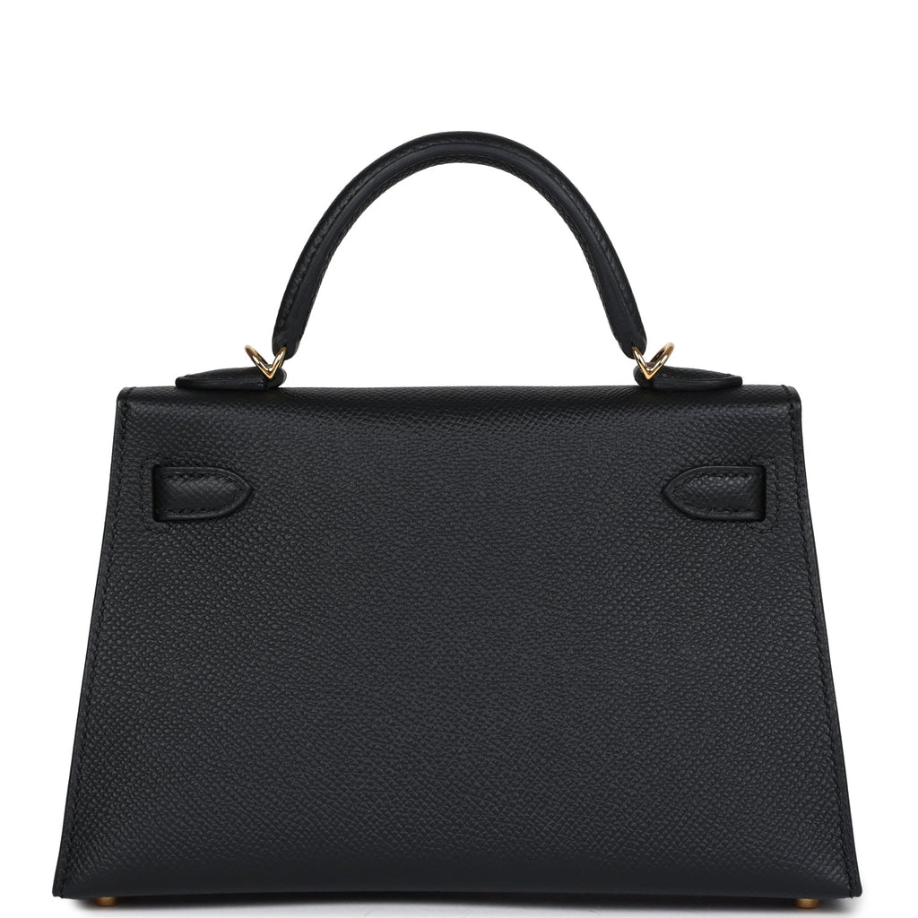 Hermès Kelly Sellier 20 Black Epsom Gold Hardware