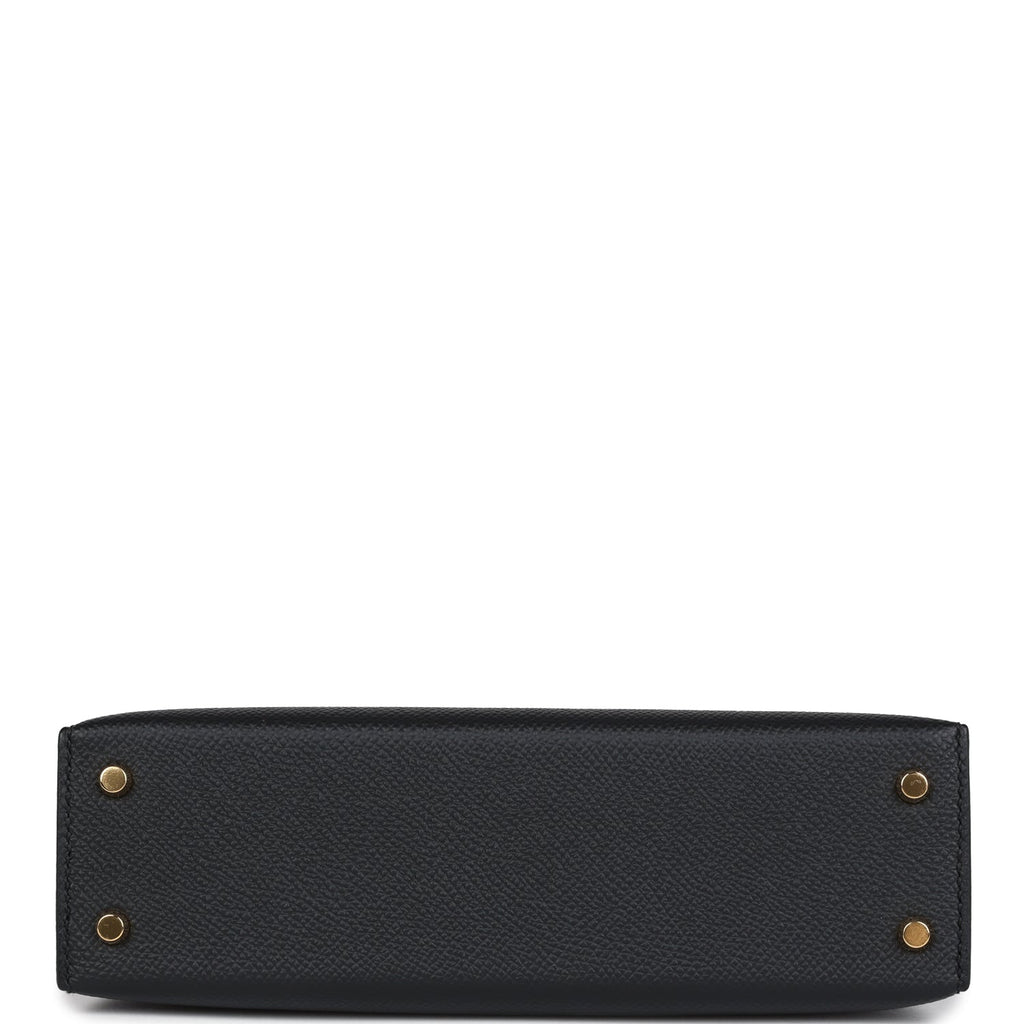 Hermès Kelly Sellier 20 Black Epsom Gold Hardware