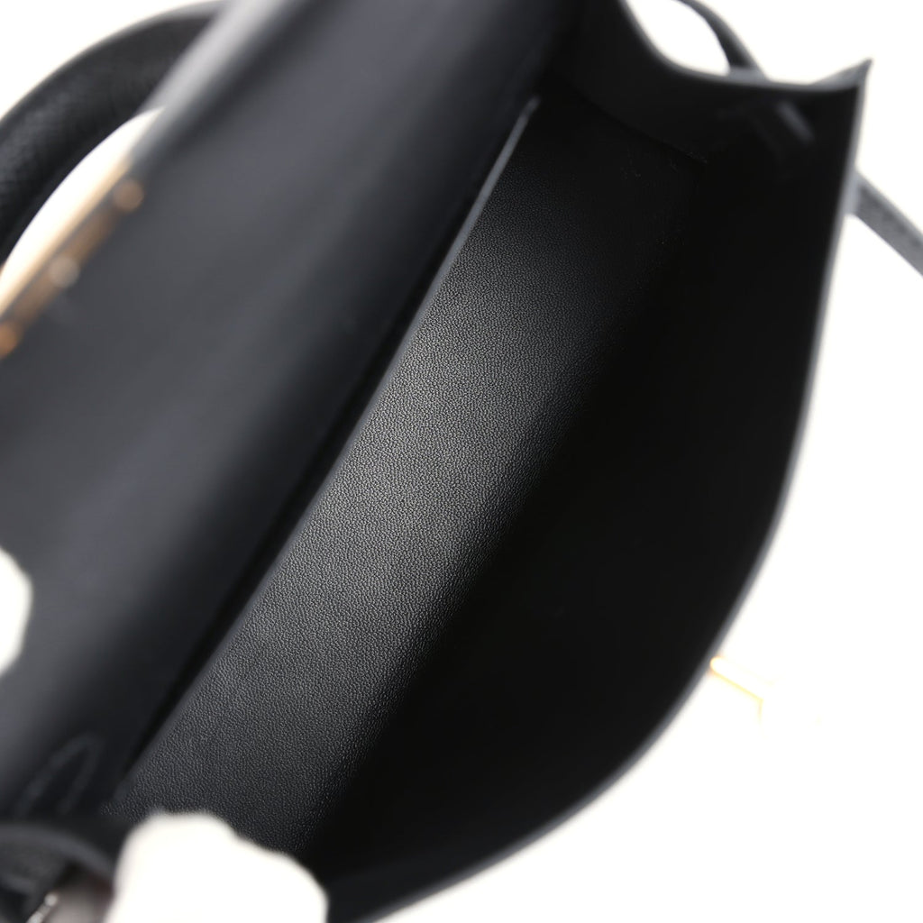Hermès Kelly Sellier 20 Black Epsom Gold Hardware