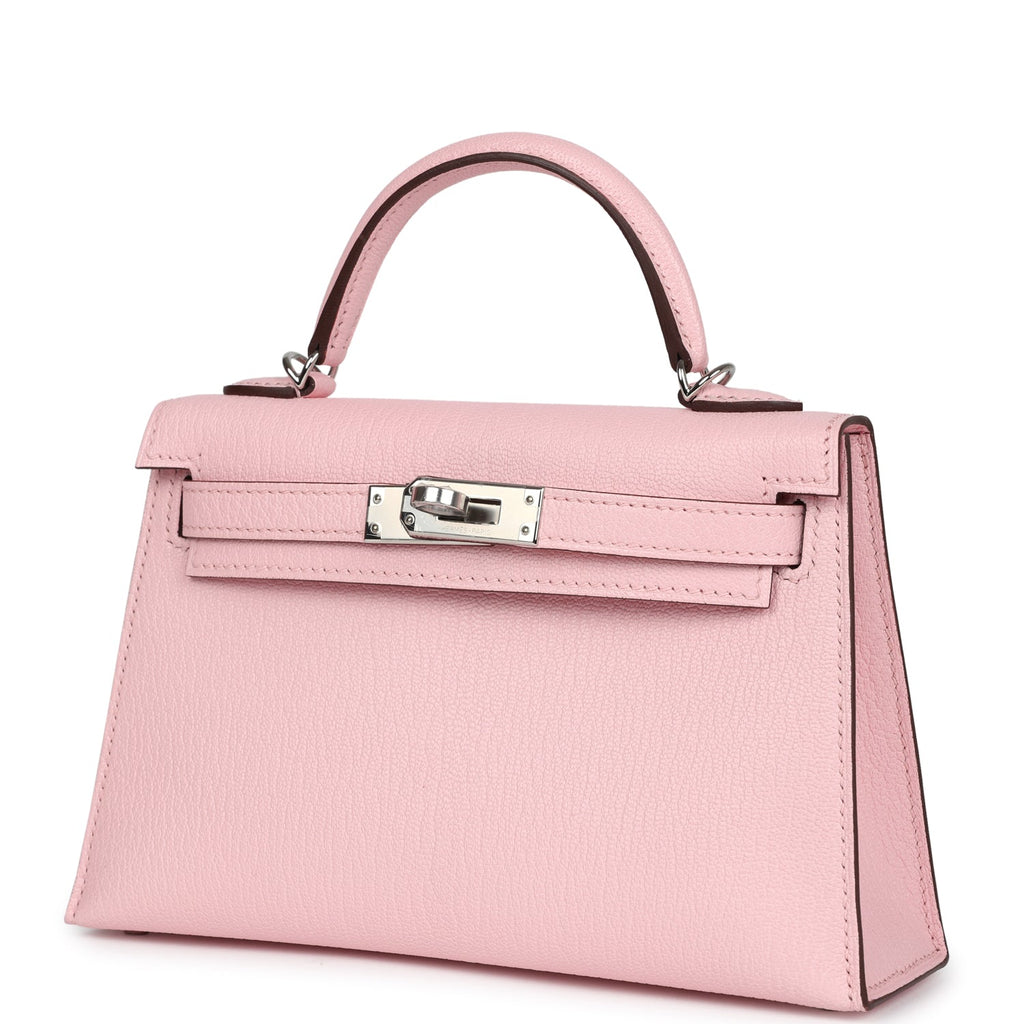 Hermès Kelly Sellier 20 Rose Sakura Chevre Mysore Palladium Hardware