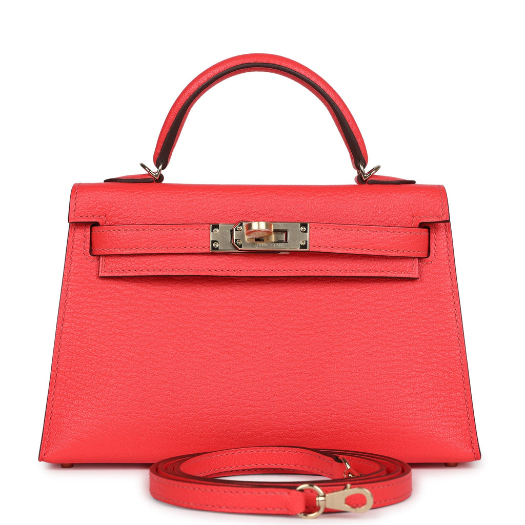 Hermès Special Order (HSS) Kelly Sellier 20 Rose Texas Verso Chevre Permabrass Hardware