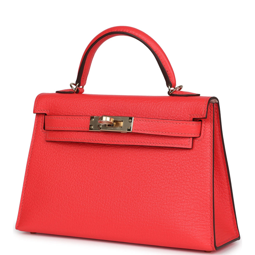 Hermès Special Order (HSS) Kelly Sellier 20 Rose Texas Verso Chevre Permabrass Hardware
