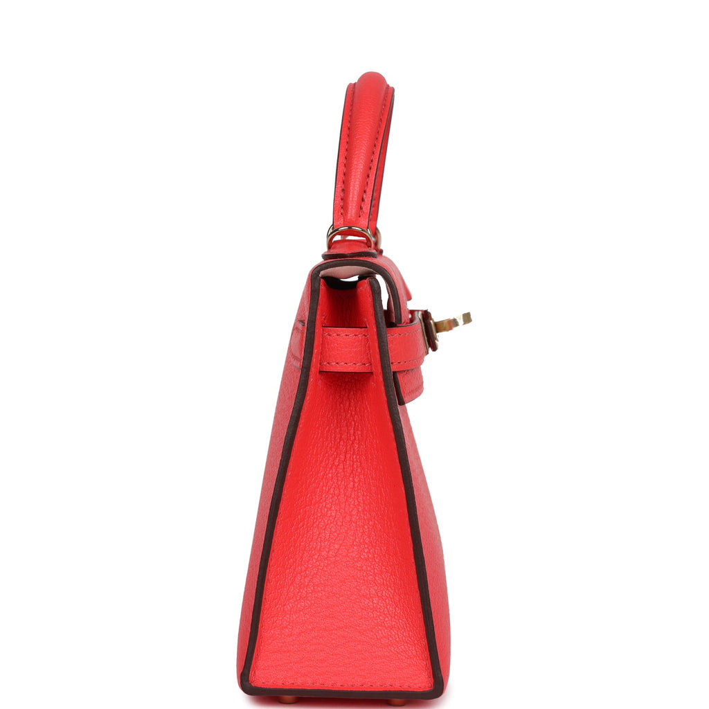 Hermès Special Order (HSS) Kelly Sellier 20 Rose Texas Verso Chevre Permabrass Hardware