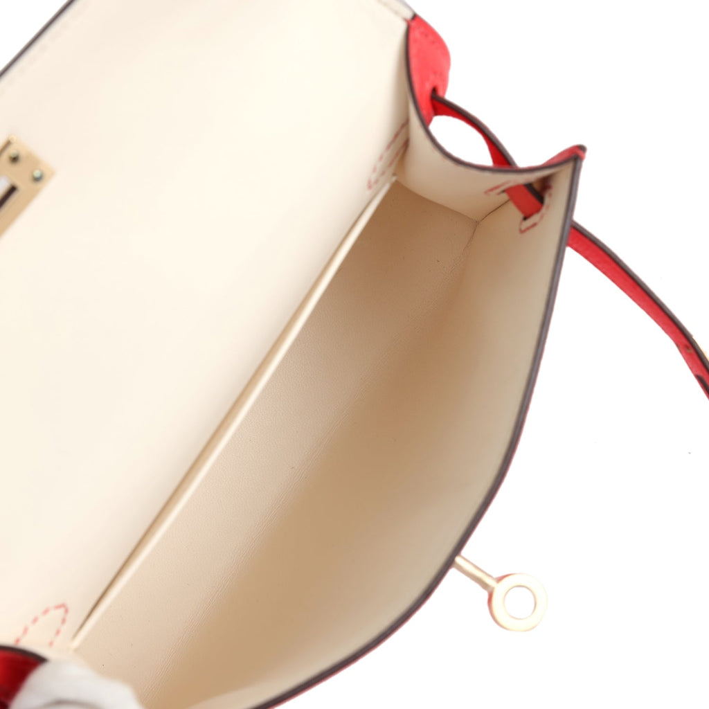 Hermès Special Order (HSS) Kelly Sellier 20 Rose Texas Verso Chevre Permabrass Hardware