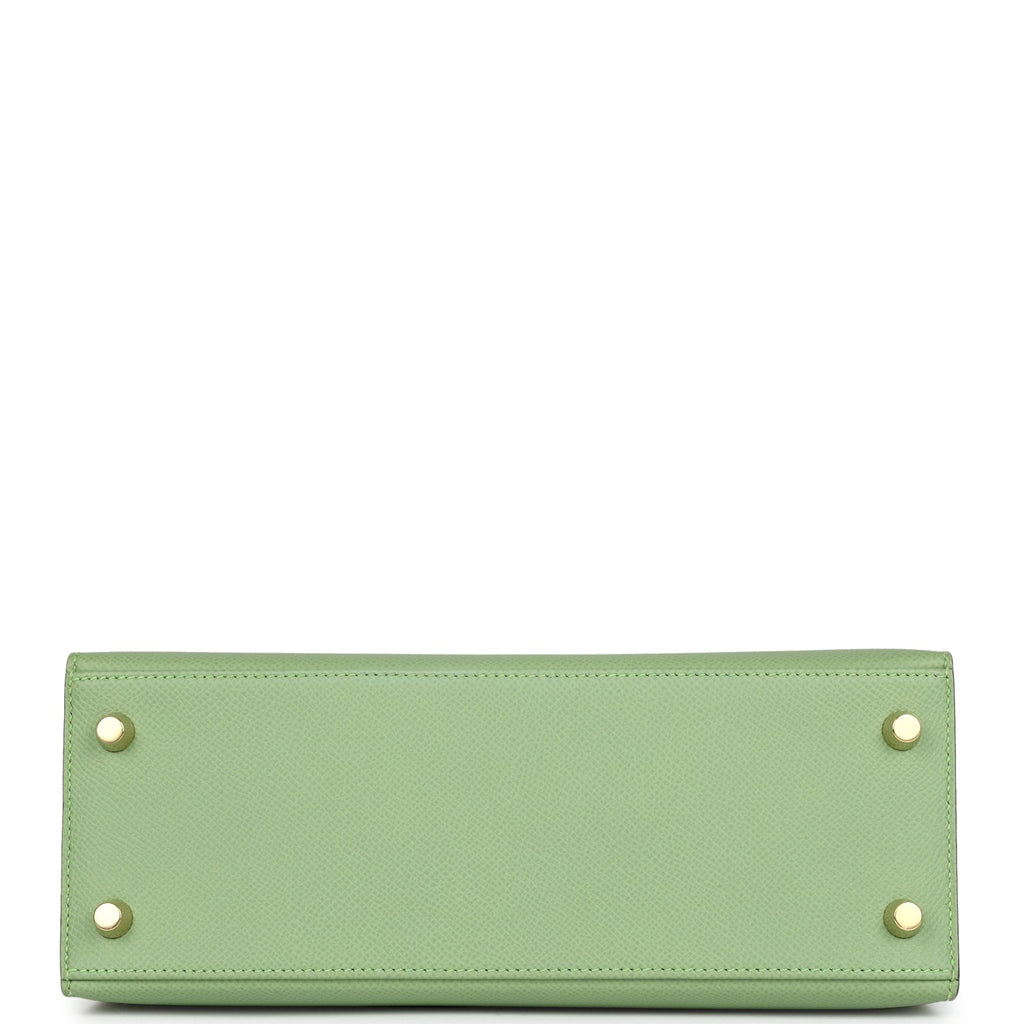 Hermès Kelly Sellier 25 Vert Criquet Epsom Gold Hardware