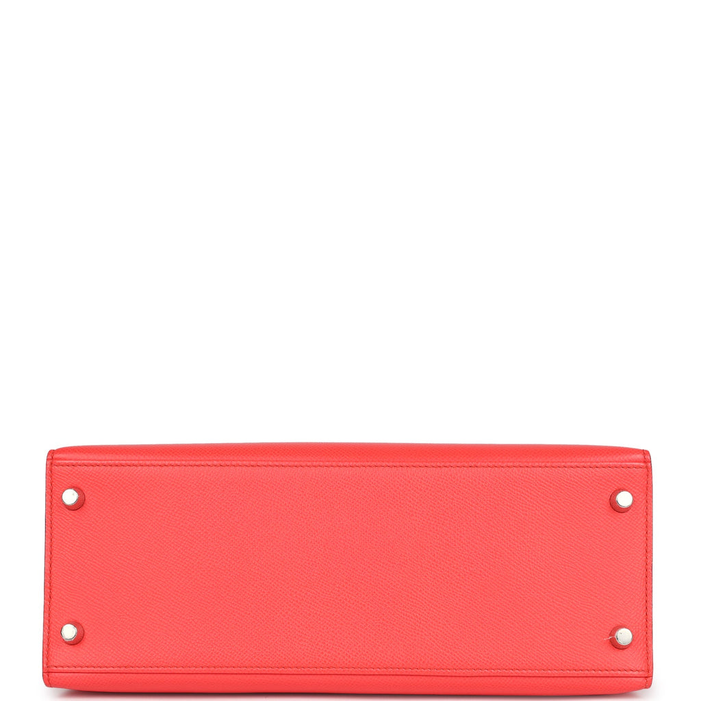 Hermès Kelly Sellier 28 Rose Texas Epsom Palladium Hardware