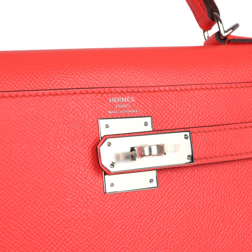 Hermès Kelly Sellier 28 Rose Texas Epsom Palladium Hardware