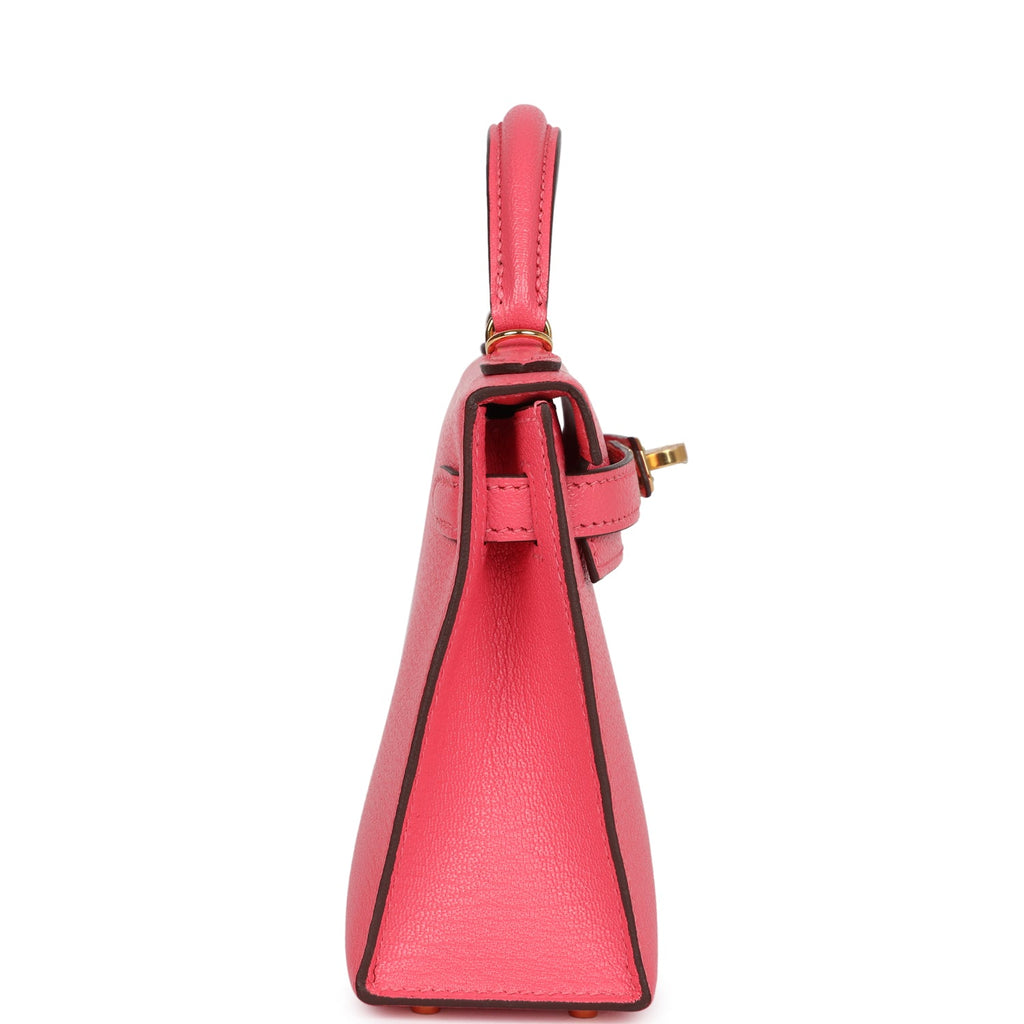 Hermès Kelly Sellier 20 Rose Azalee Chevre Mysore Gold Hardware