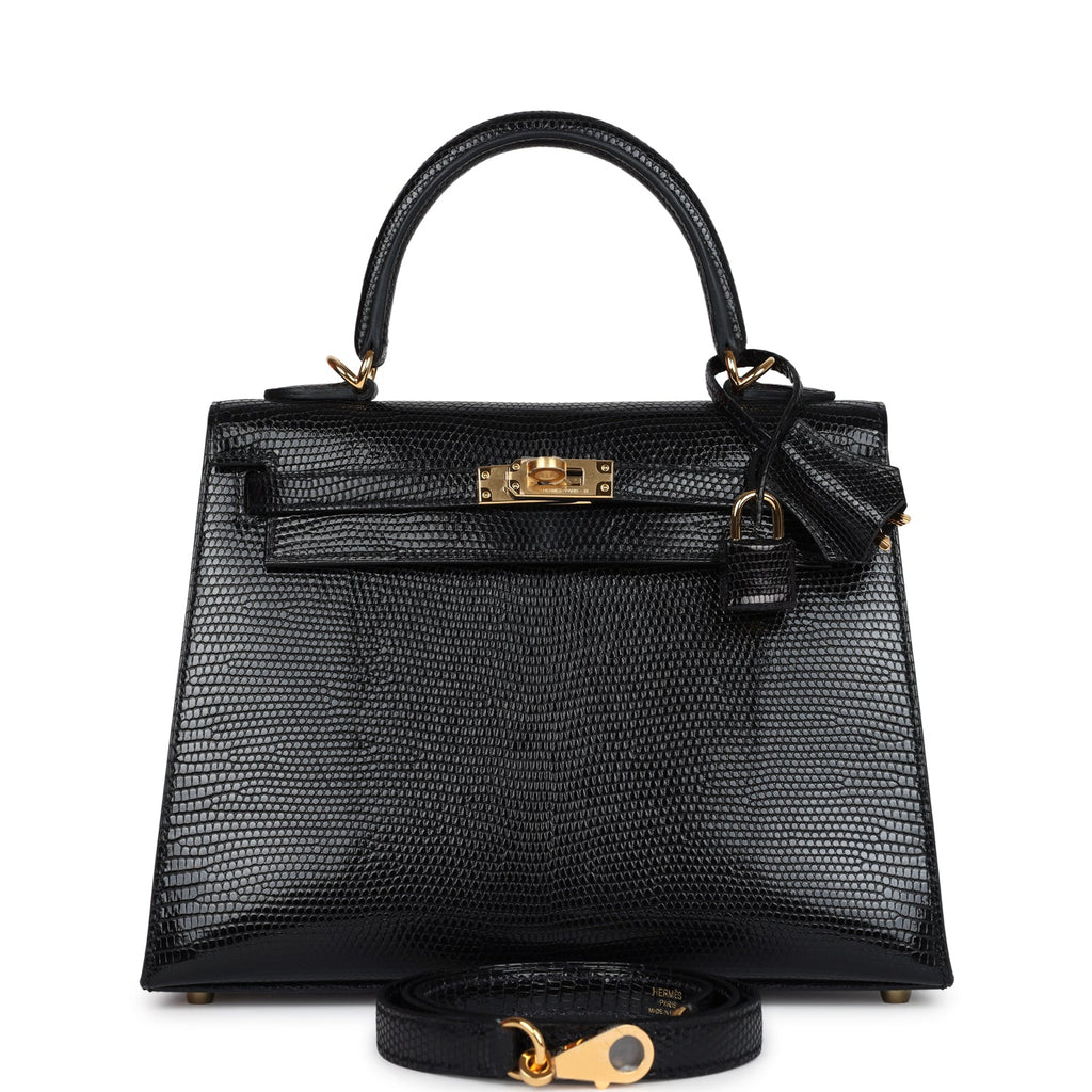 Hermès Kelly Sellier 25 Black Faux Leather Gold Hardware
