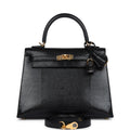 Hermès Kelly Sellier 25 Black Faux Leather Gold Hardware
