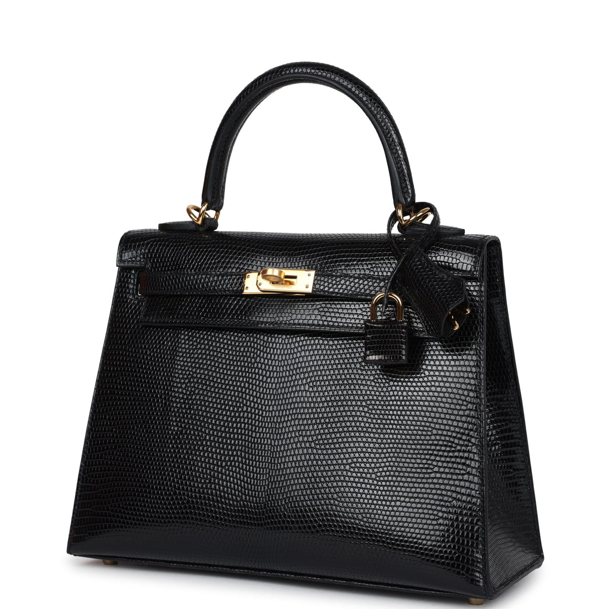 Hermès Kelly Sellier 25 Black Faux Leather Gold Hardware