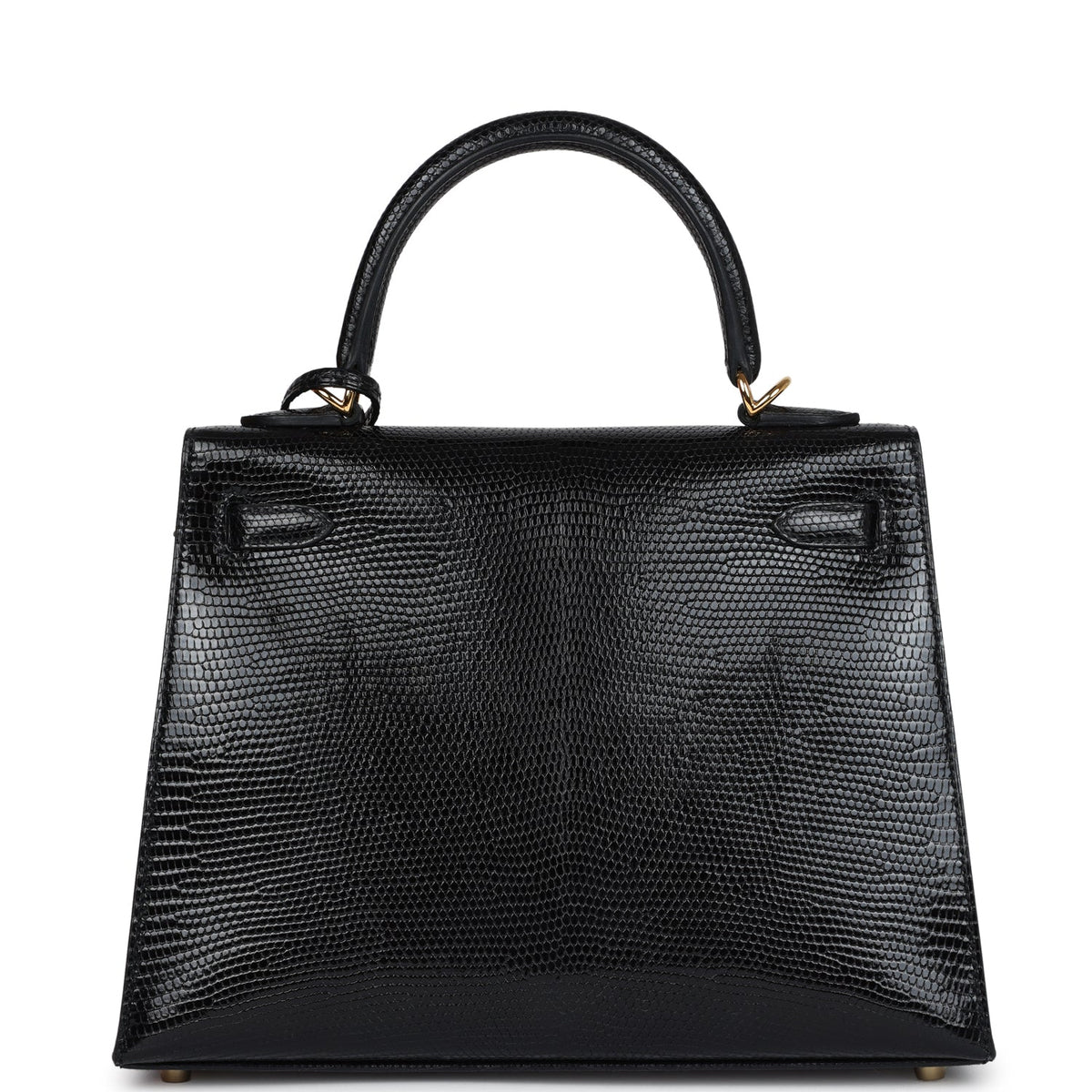 Hermès Kelly Sellier 25 Black Faux Leather Gold Hardware