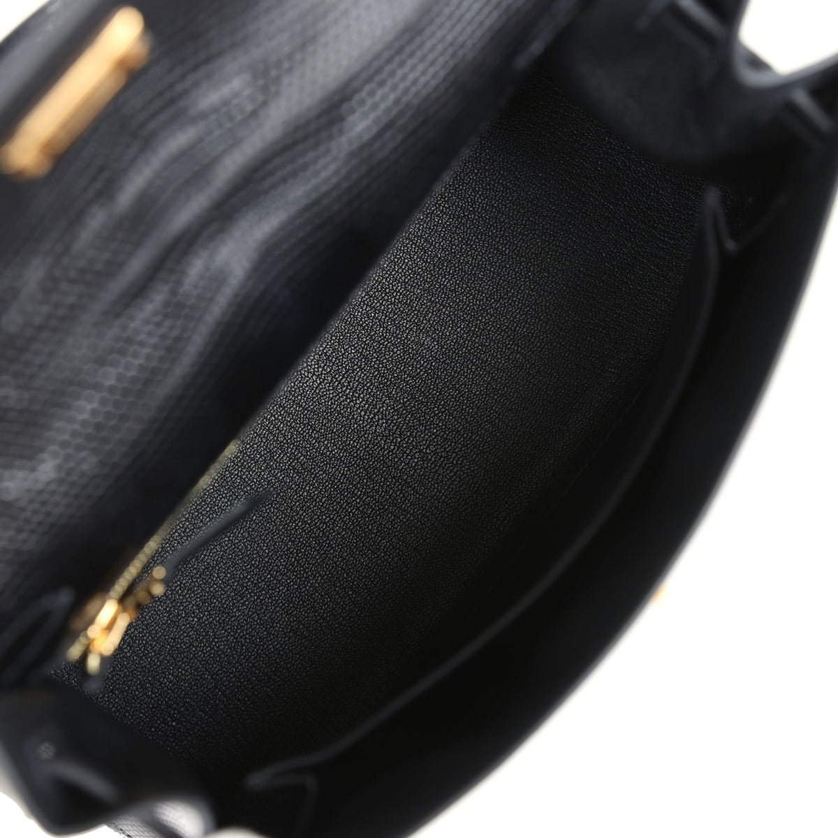 Hermès Kelly Sellier 25 Black Faux Leather Gold Hardware