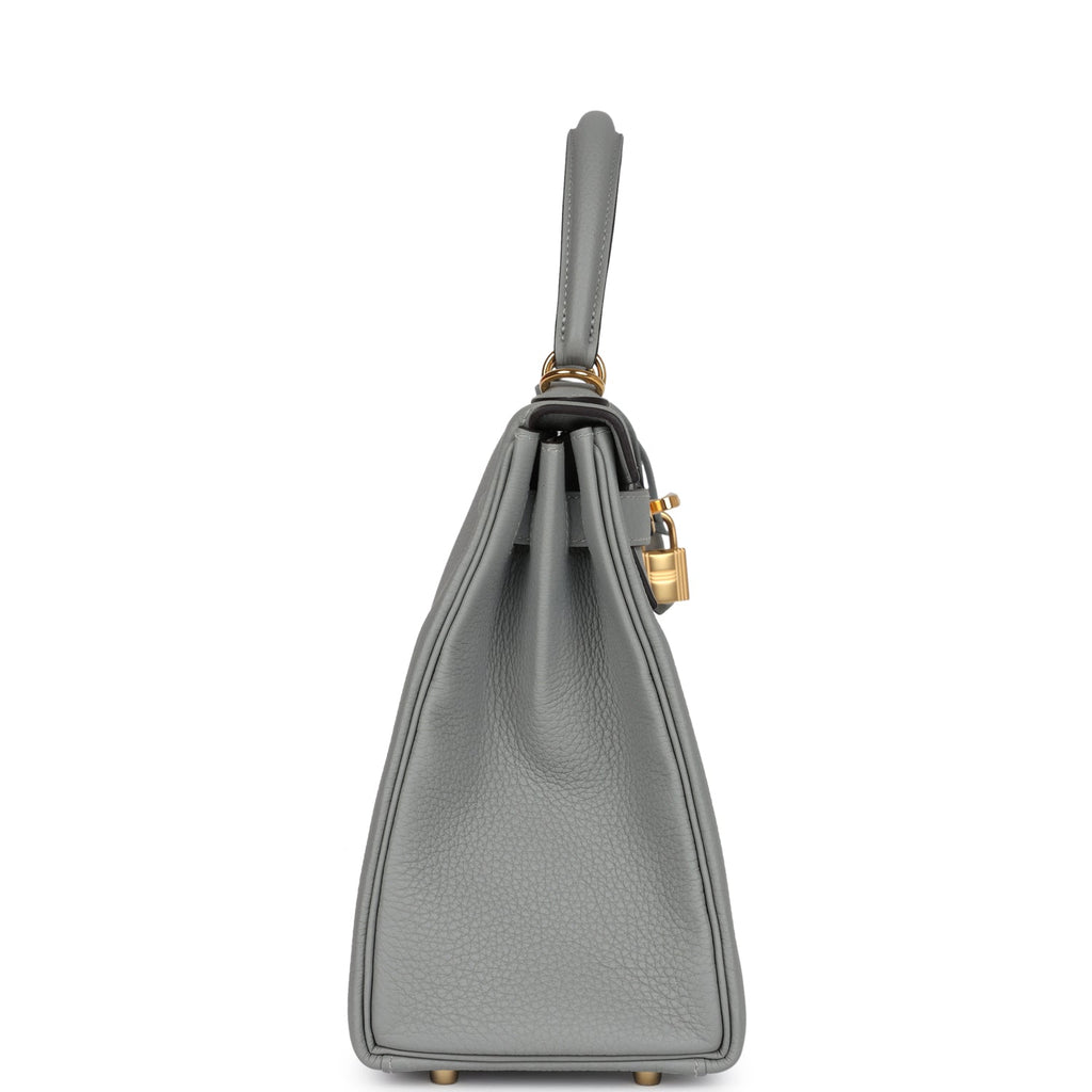 Hermès Kelly Retourne 28 Gris Mouette Togo Gold Hardware