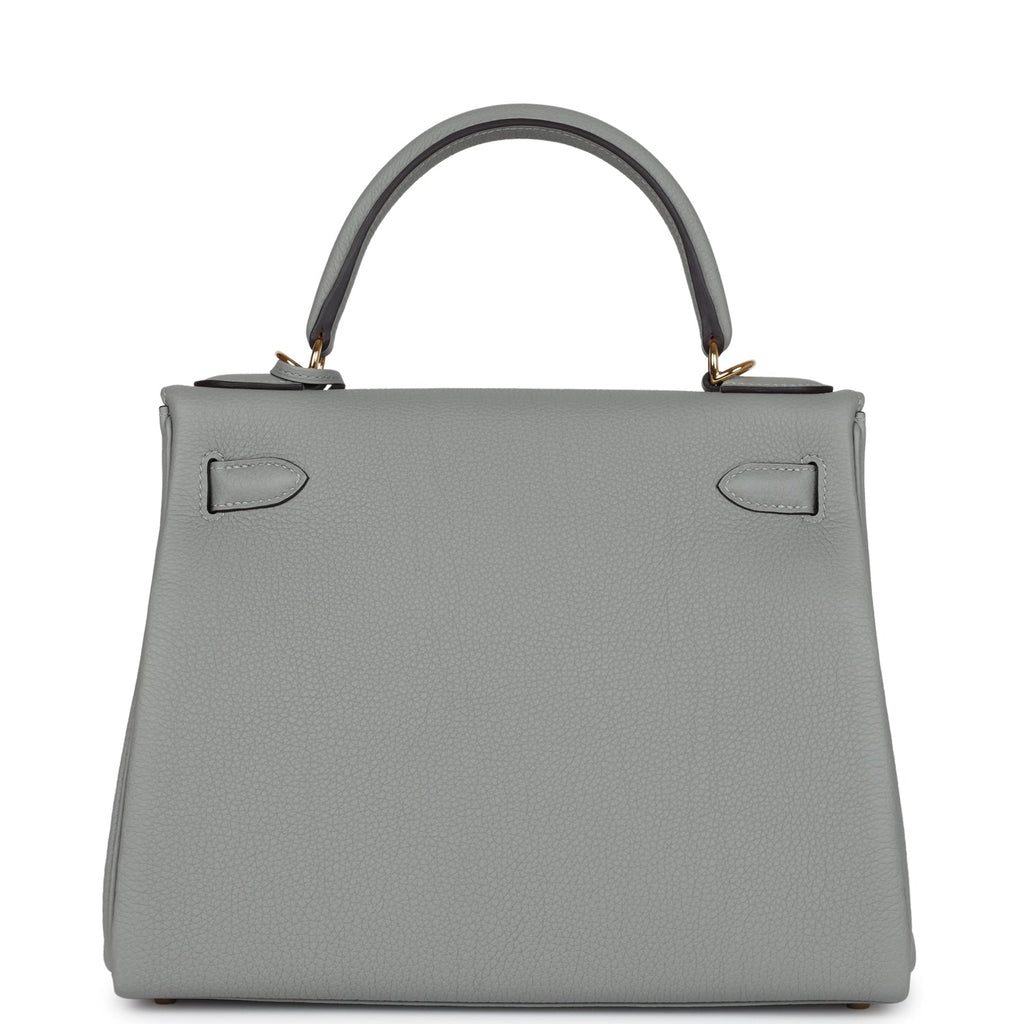 Hermès Kelly Retourne 28 Gris Mouette Togo Gold Hardware