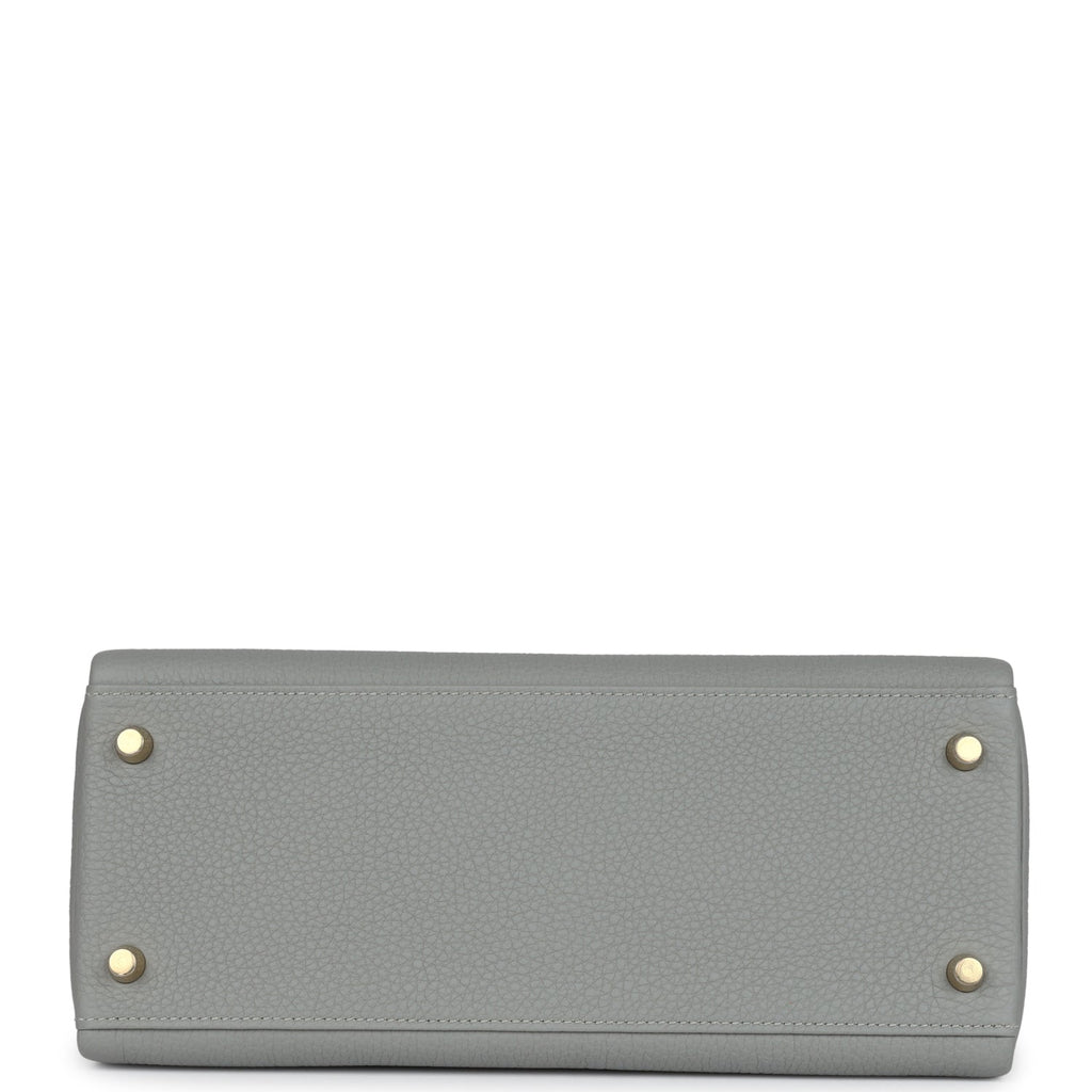 Hermès Kelly Retourne 28 Gris Mouette Togo Gold Hardware