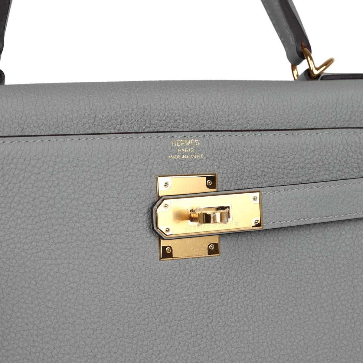 Hermès Kelly Retourne 28 Gris Mouette Togo Gold Hardware