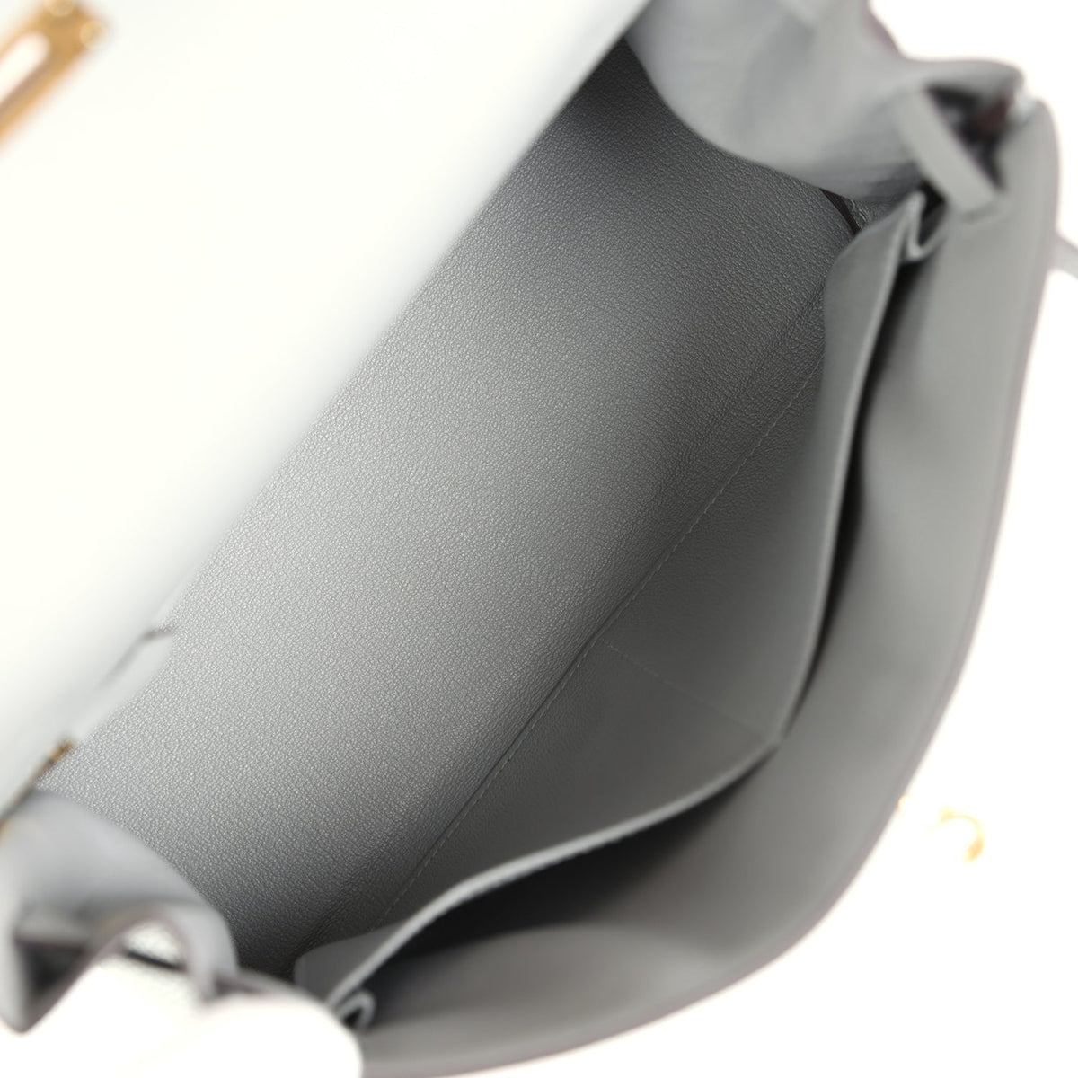 Hermès Kelly Retourne 28 Gris Mouette Togo Gold Hardware