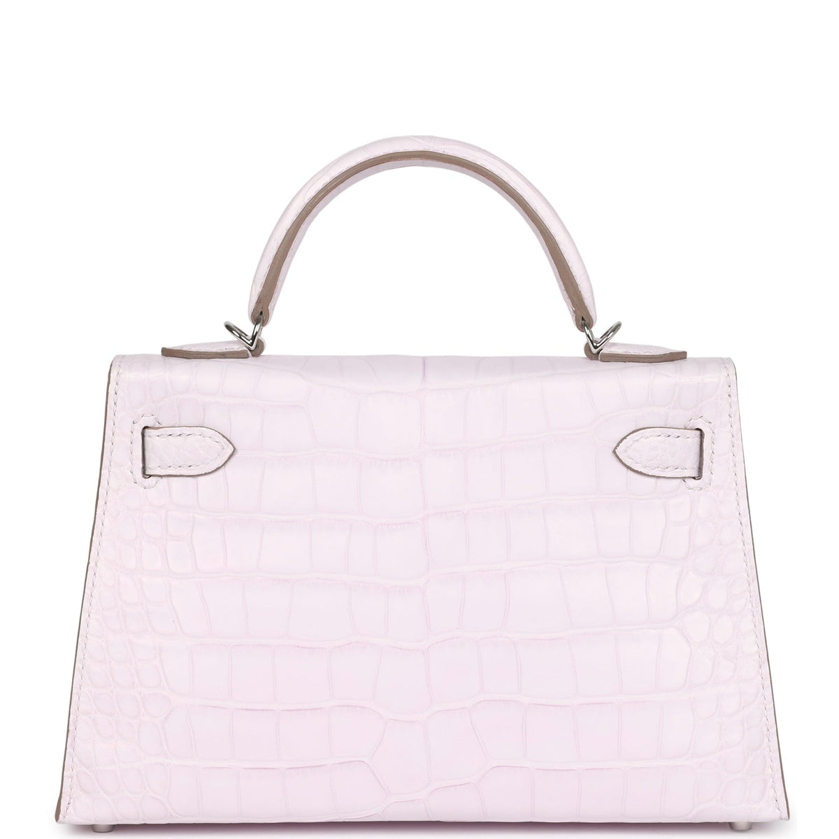 Hermès Kelly Sellier 20 Mauve Pale Boreal Satin Faux Leather Palladium Hardware