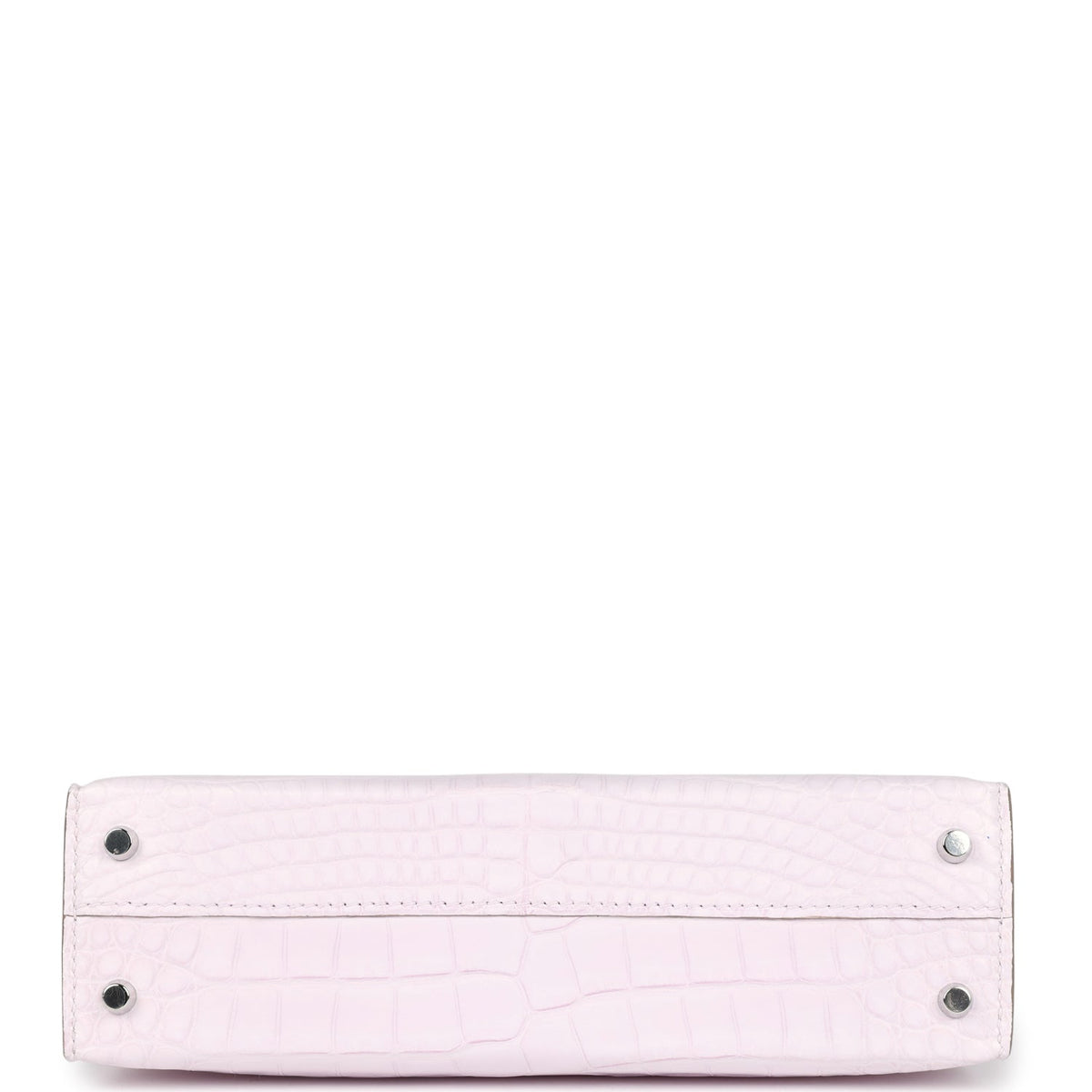 Hermès Kelly Sellier 20 Mauve Pale Boreal Satin Faux Leather Palladium Hardware