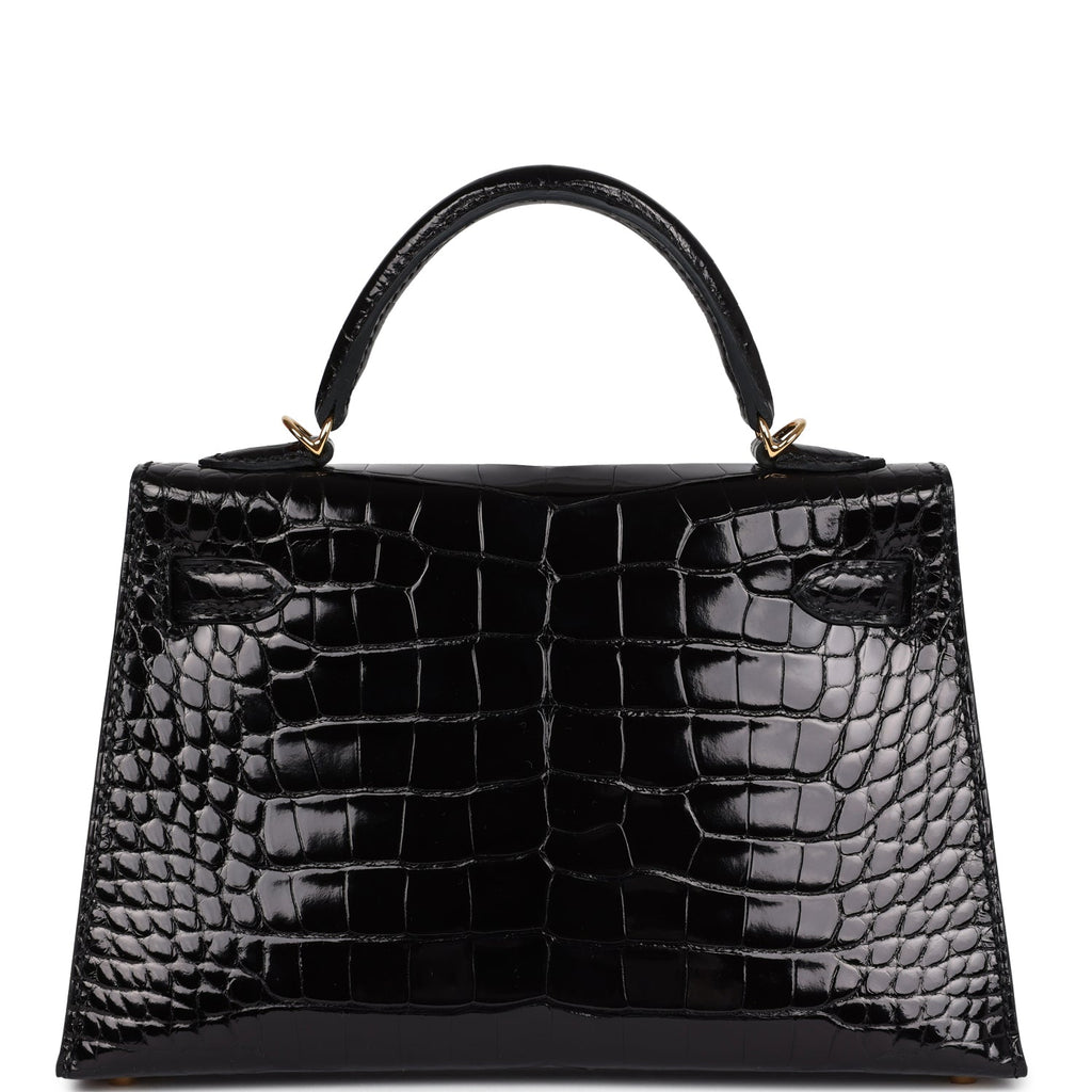 Hermès Kelly Sellier 20 Black Shiny Faux Leather Gold Hardware
