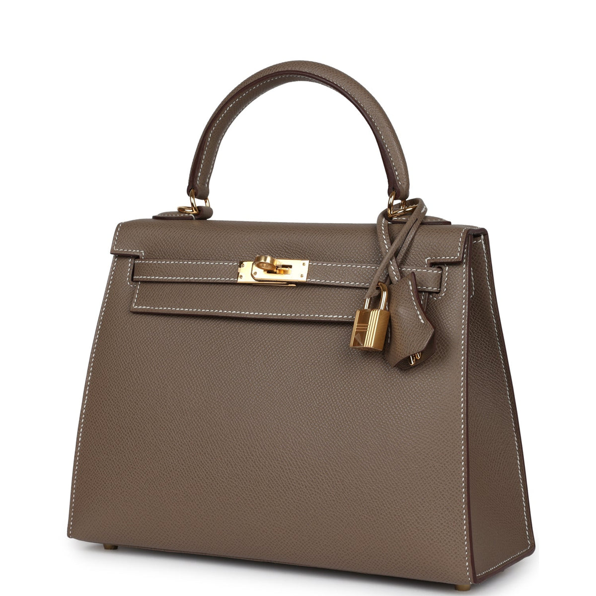 Hermès Kelly Sellier 25 Etoupe Epsom Gold Hardware