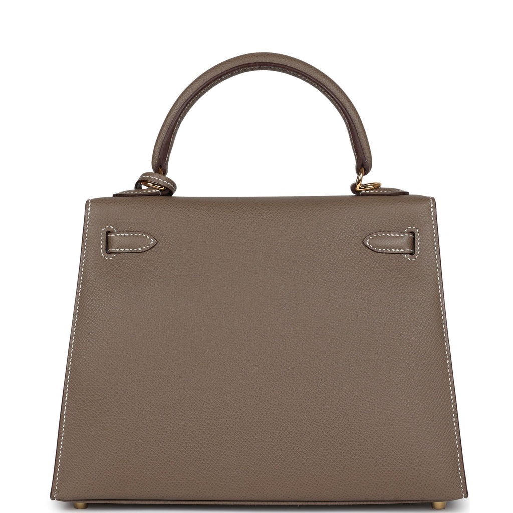 Hermès Kelly Sellier 25 Etoupe Epsom Gold Hardware