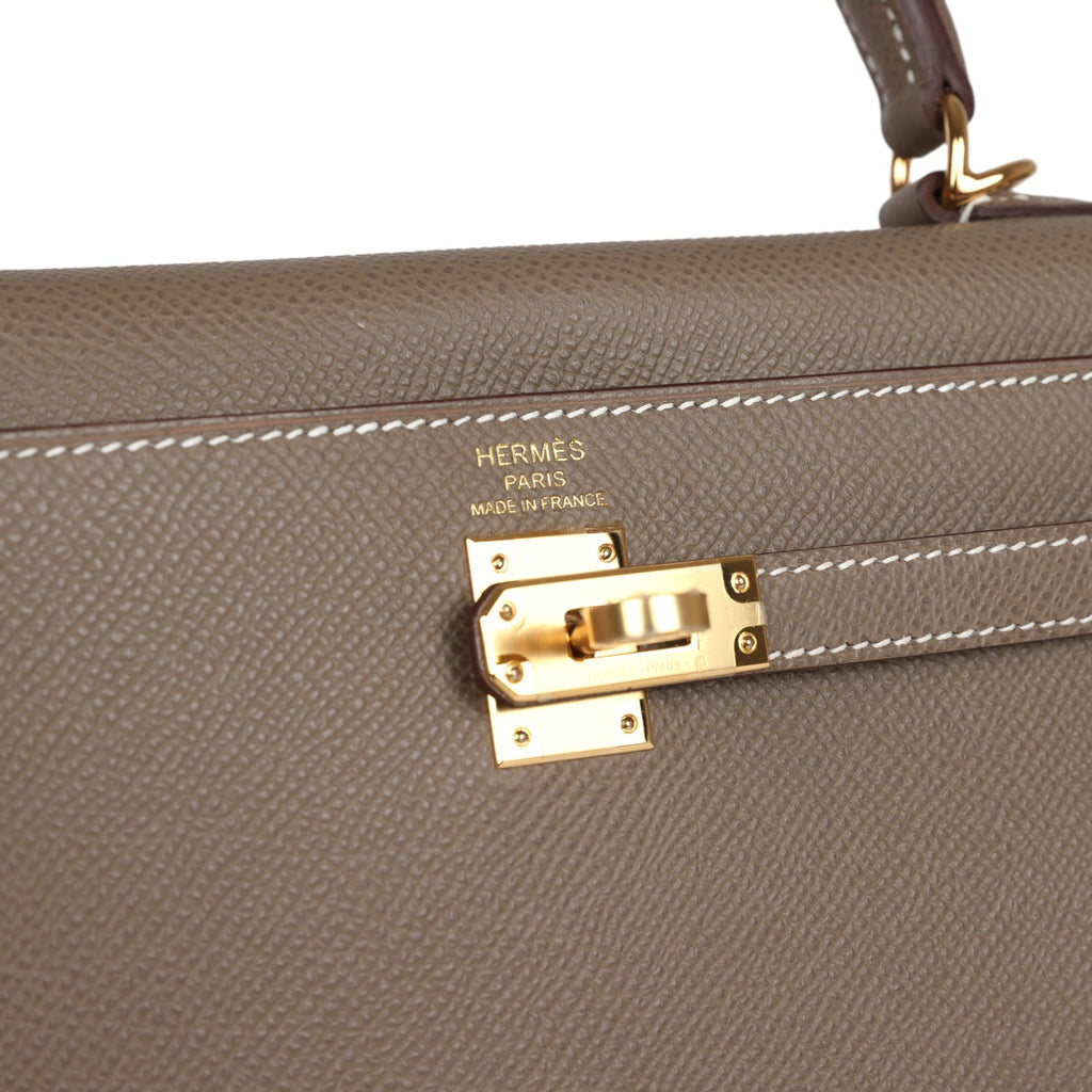Hermès Kelly Sellier 25 Etoupe Epsom Gold Hardware
