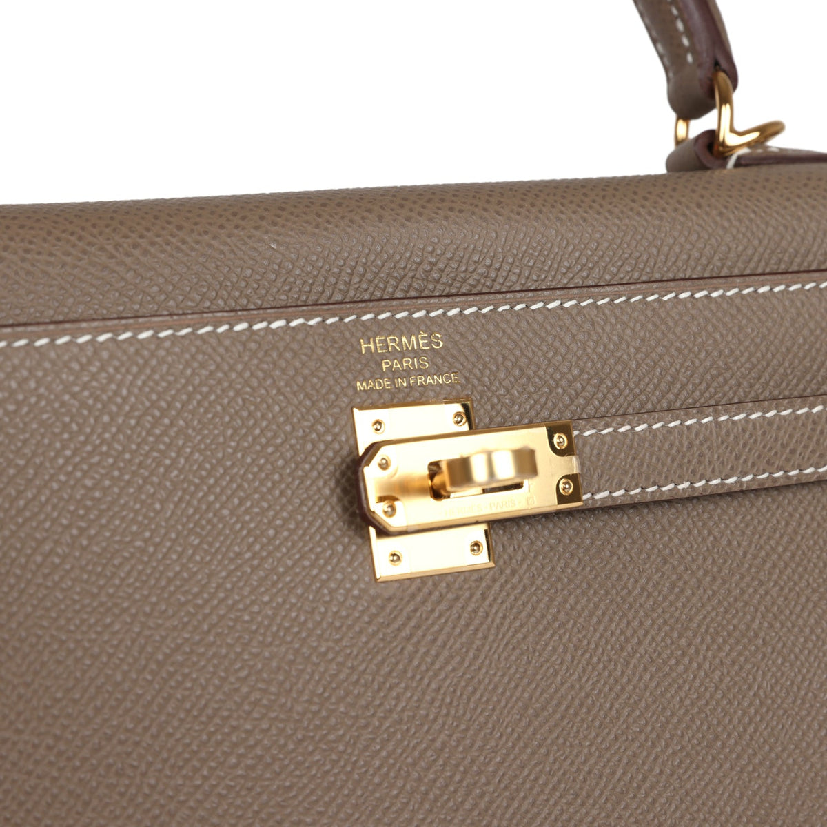 Hermès Kelly Sellier 25 Etoupe Epsom Gold Hardware
