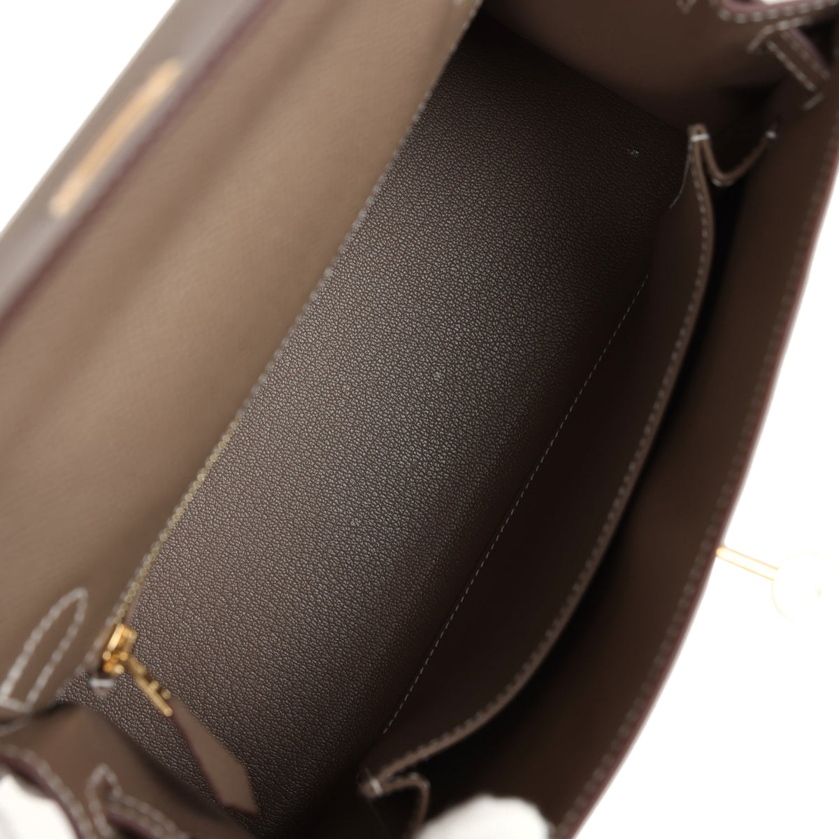 Hermès Kelly Sellier 25 Etoupe Epsom Gold Hardware
