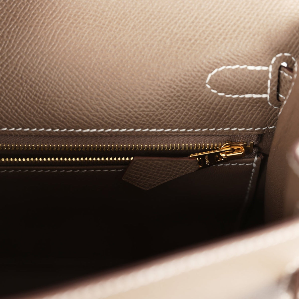 Hermès Kelly Sellier 25 Etoupe Epsom Gold Hardware