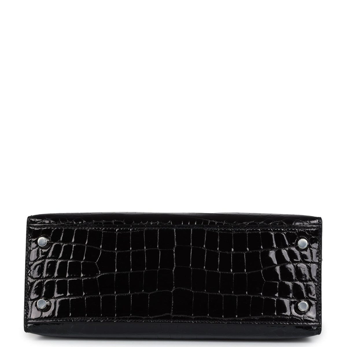Hermès Kelly Sellier 25 Black Shiny Faux Leather Palladium Hardware