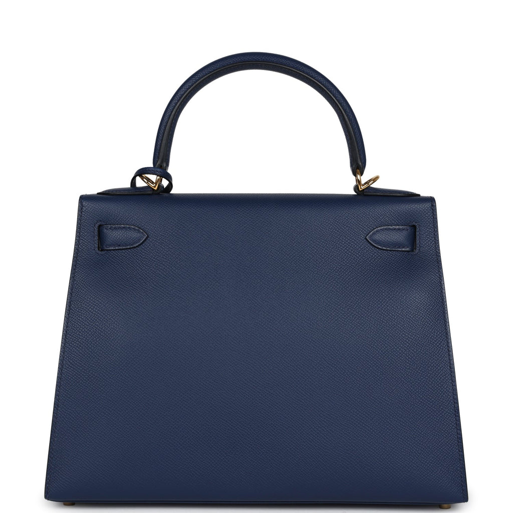 Hermès Kelly Sellier 28 Bleu Navy Epsom Gold Hardware