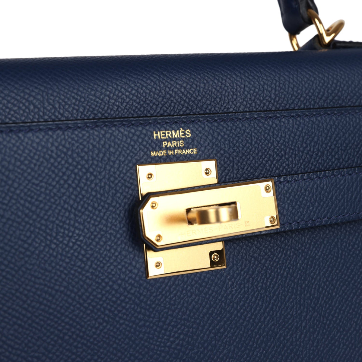 Hermès Kelly Sellier 28 Bleu Navy Epsom Gold Hardware