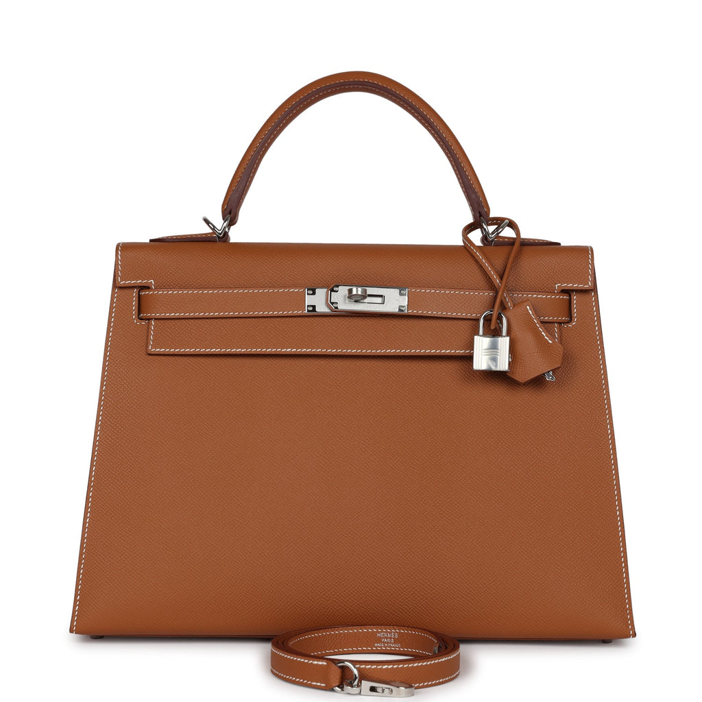 Hermès Kelly Sellier 32 Gold Epsom Palladium Hardware