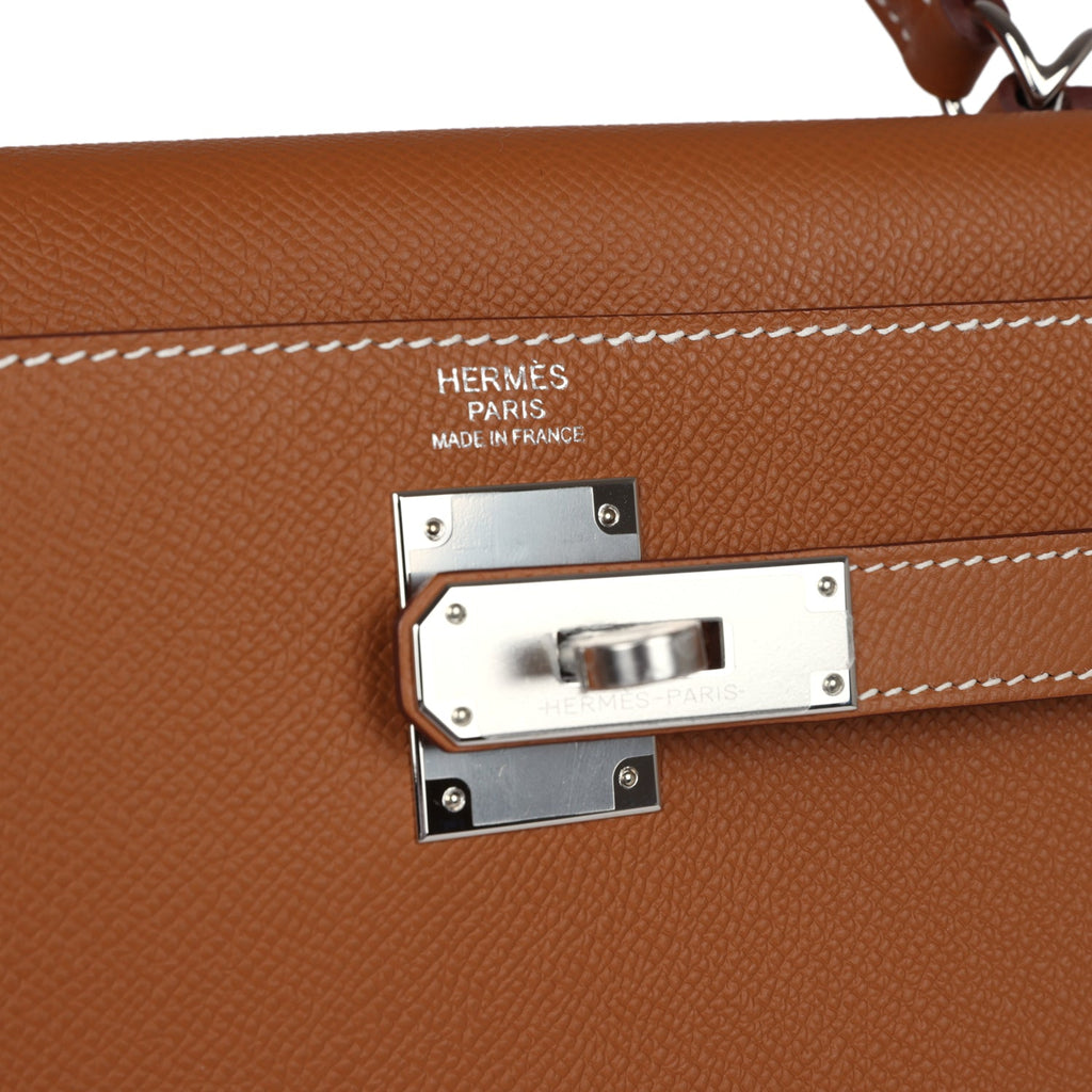 Hermès Kelly Sellier 32 Gold Epsom Palladium Hardware