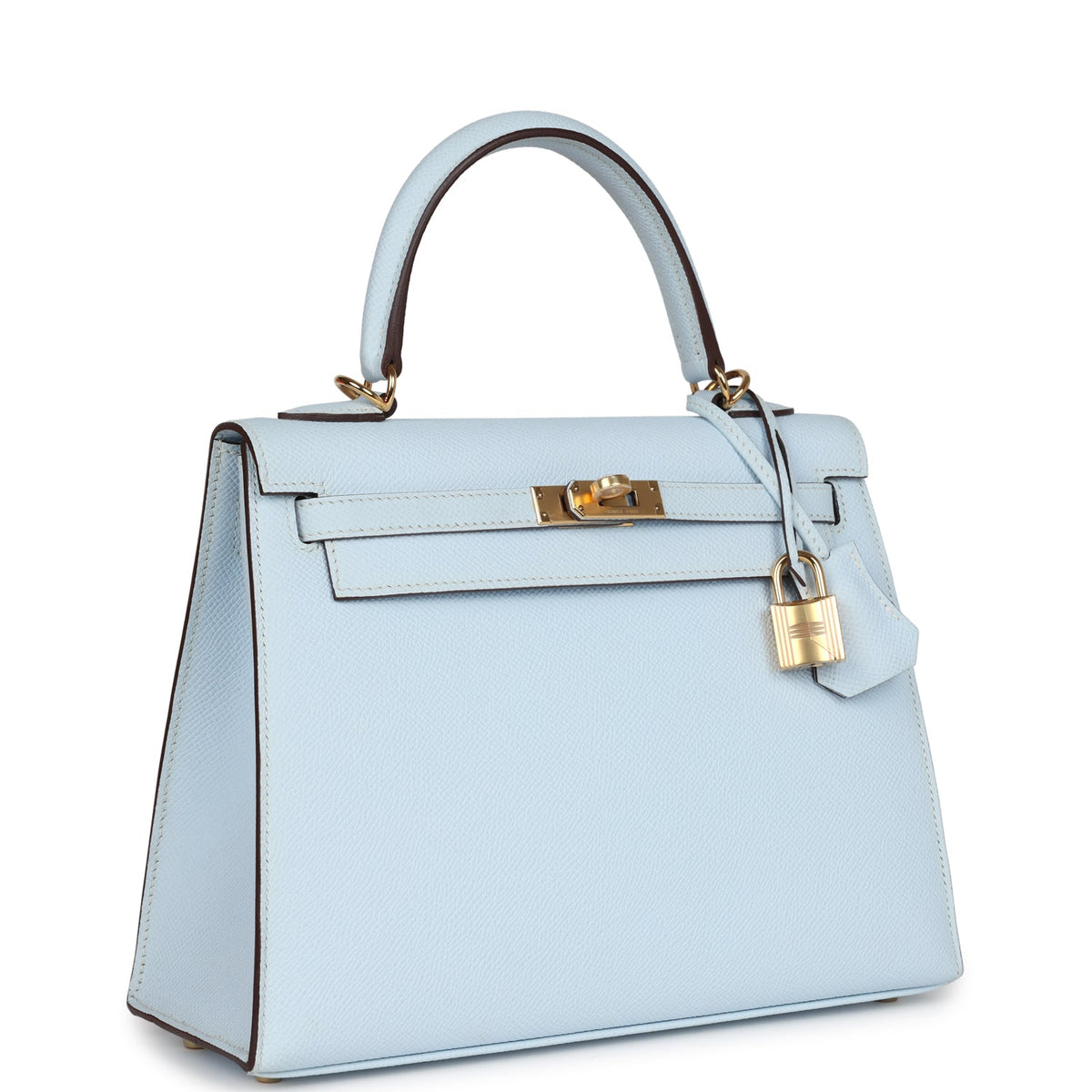Hermès Kelly Sellier 25 Bleu Brume Epsom Gold Hardware