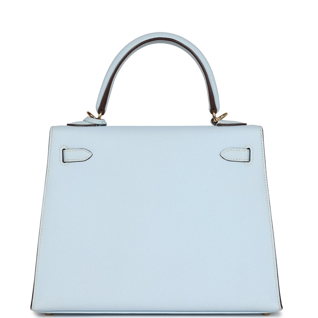 Hermès Kelly Sellier 25 Bleu Brume Epsom Gold Hardware