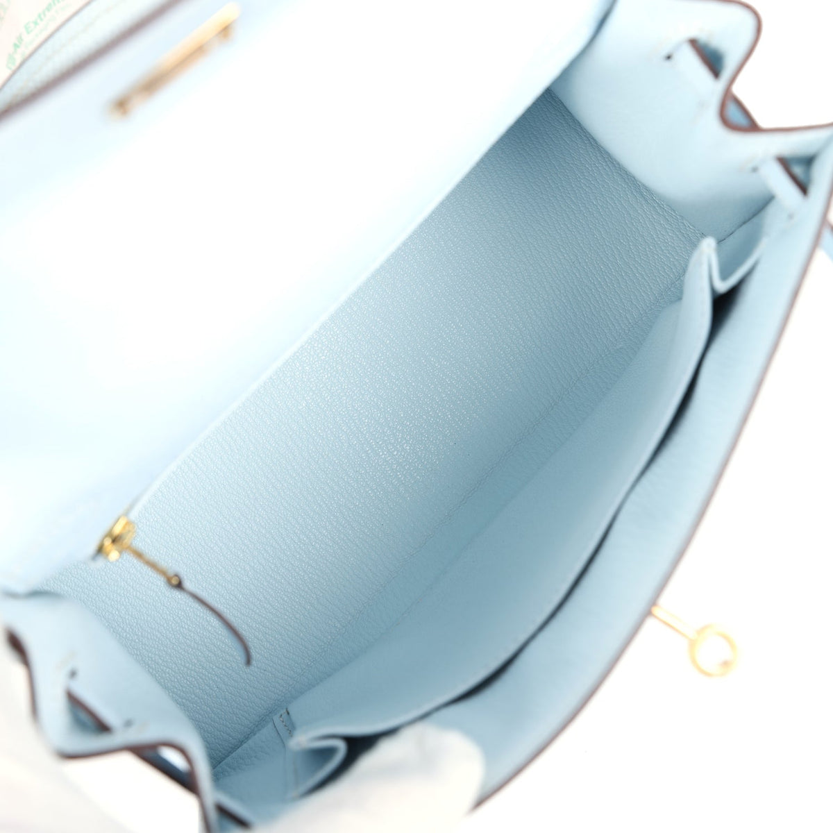 Hermès Kelly Sellier 25 Bleu Brume Epsom Gold Hardware