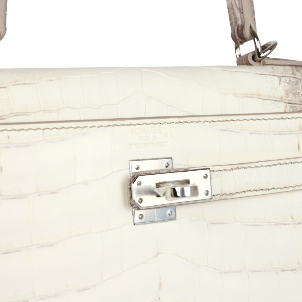 Hermès Kelly Retourne 25 Himalaya Faux Leather Palladium Hardware