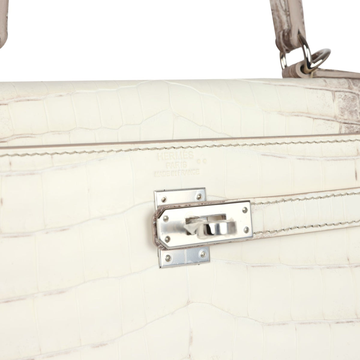 Hermès Kelly Retourne 25 Himalaya Faux Leather Palladium Hardware