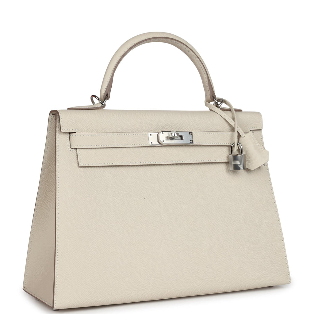 Hermès Kelly Sellier 32 Craie Epsom Palladium Hardware