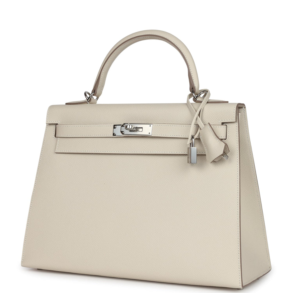 Hermès Kelly Sellier 32 Craie Epsom Palladium Hardware