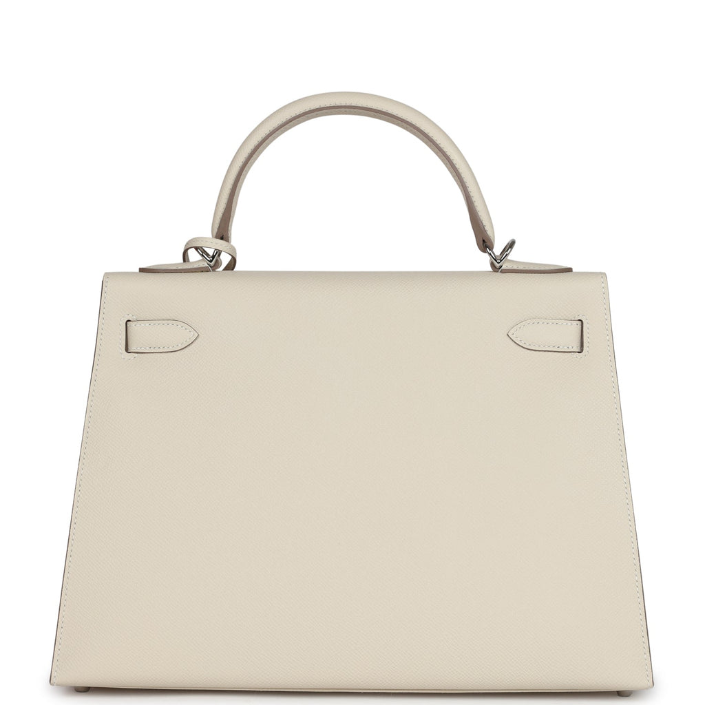 Hermès Kelly Sellier 32 Craie Epsom Palladium Hardware