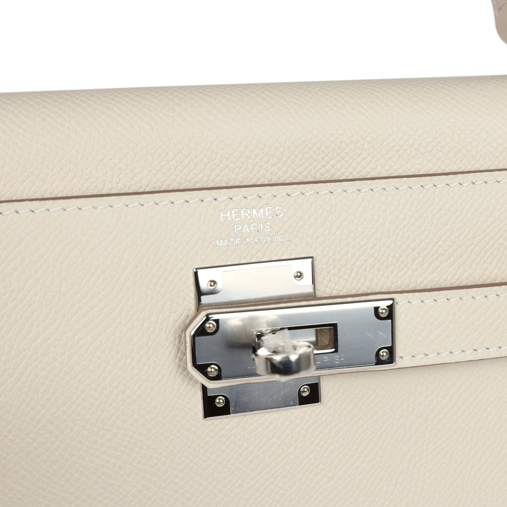 Hermès Kelly Sellier 32 Craie Epsom Palladium Hardware